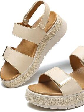 Espadrille Wedges for Women Platform Sandals Orthopedic Arch Support Wedge Heels